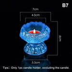 bougeoir verre artisanal forme fleur lotus porte bougie décoratif maison couleur vive opaque