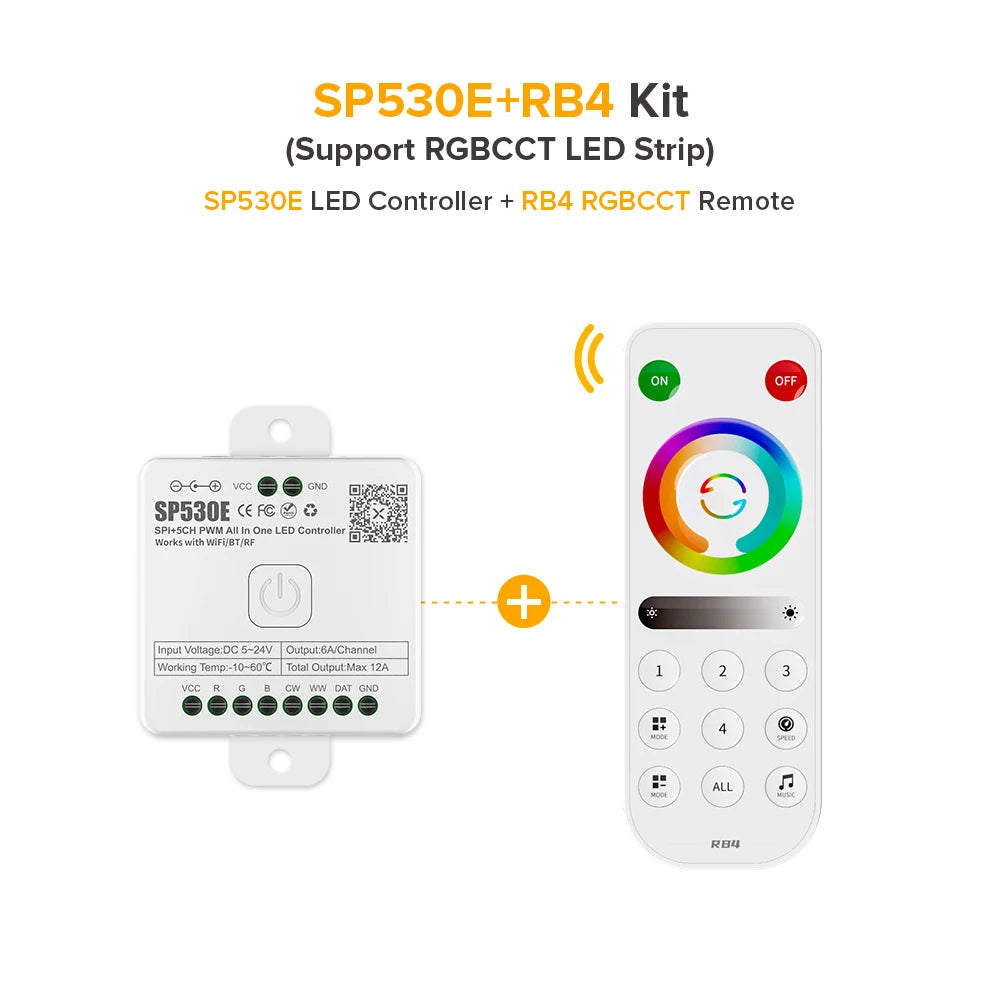 contrôleur led wifi bluetooth 5ch pwm rgbw ws2812 ws2811 sk6812 20m distance modernes