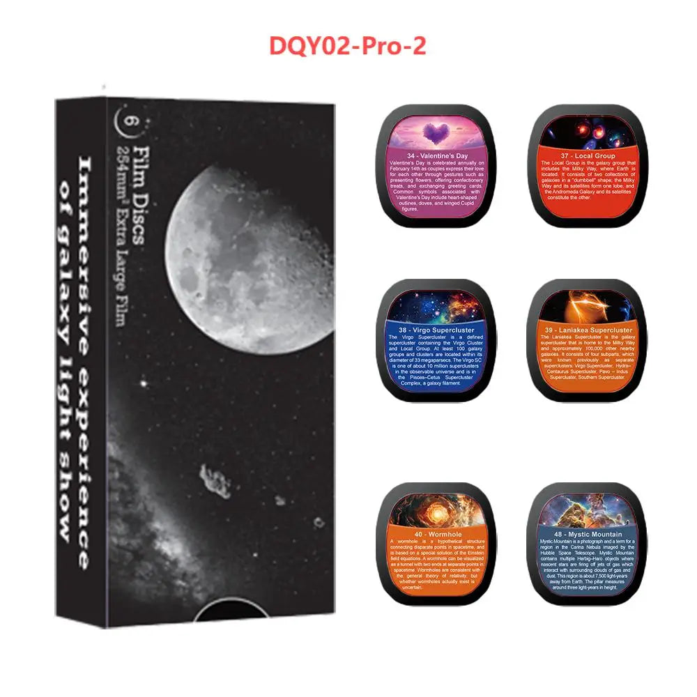 projecteur mural blanc noir univers planètes galaxies coeurs poissons coraux patterns 4k hd