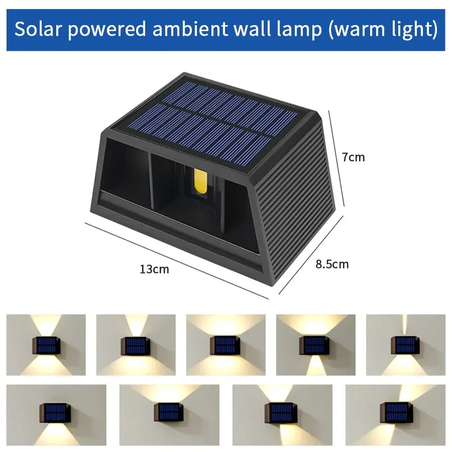 lampes murales solaires led lumière chaude froide contemporaines minimalistesextérieur panneaux solaires intégrés