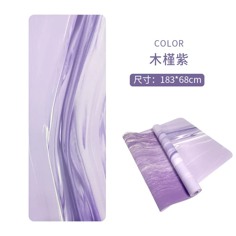 tapis yoga marbré vert pastel violet bleu moderne antidérapant 5mm