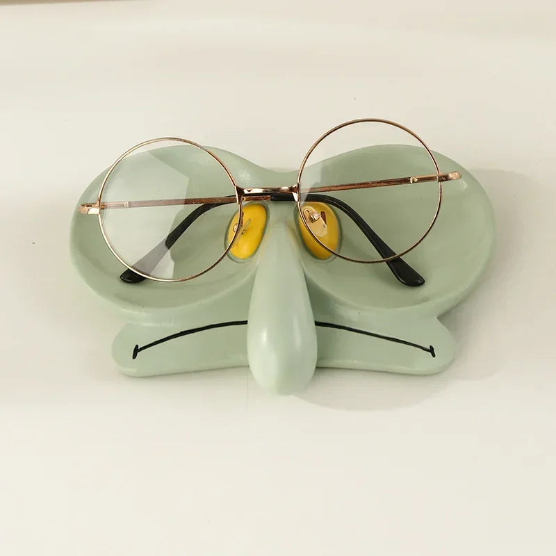 rangement bijoux lunettes cartoon personnage.spongebob squidward vert gris jaune deco erotique