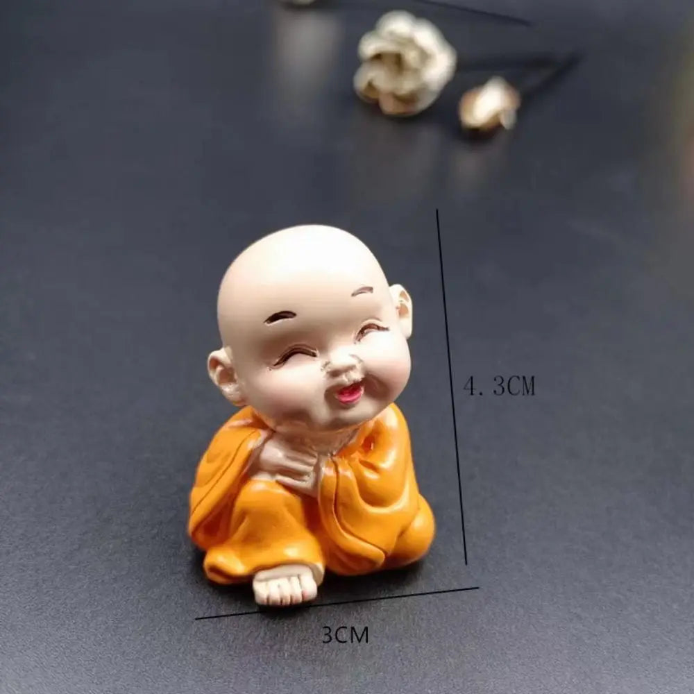 ornement résine figuratif bouddha varié décoration maison statuette mat opaque orange blanc