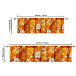 rideau fenêtre vintage motif floral orange blanc marron décoration rétro tringle murale machine lavable