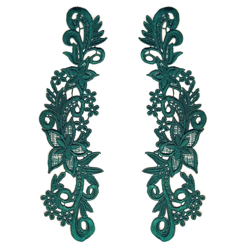 ruban dentelle floral ajouré vert blanc doré rouge noir classique élégant fait main écologique