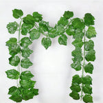 guirlande artificielle feuilles vertes ovales moderne décoration maison fête anniversaire mariage 240cm