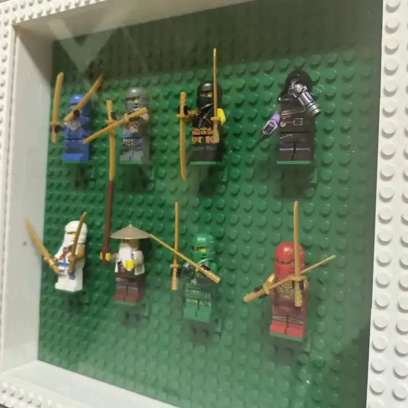 Cadre photo Lego jaune clair avec briques de construction