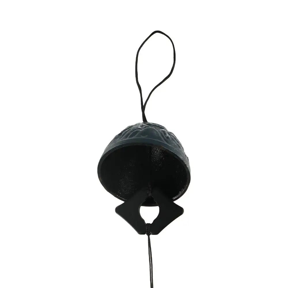 cloches vent artisanales cloche bleu vert noir ruban floral abstrait jardinextérieur