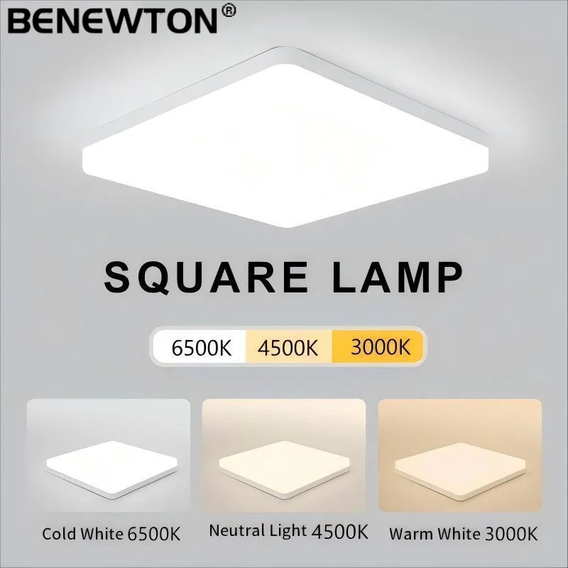 plafonniers led carrés moderne blancs éclairage neutre minimaliste 16w 34w chambre salon