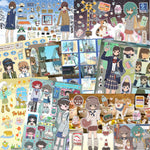 sticker dessin animé motif scolaire chat quotidien opaque manuel décoration papier variété couleurs