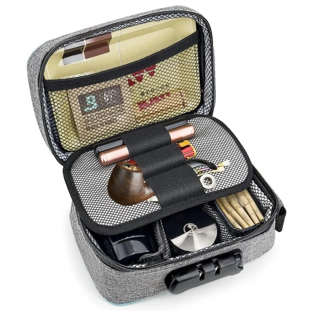 Sac outils gris toile anti odeur zips accessoires tabac moderne rechargeable