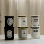 bougies parfumées blanc noir doré capsules boîtes kraft diy matériel stickers verre métal deco