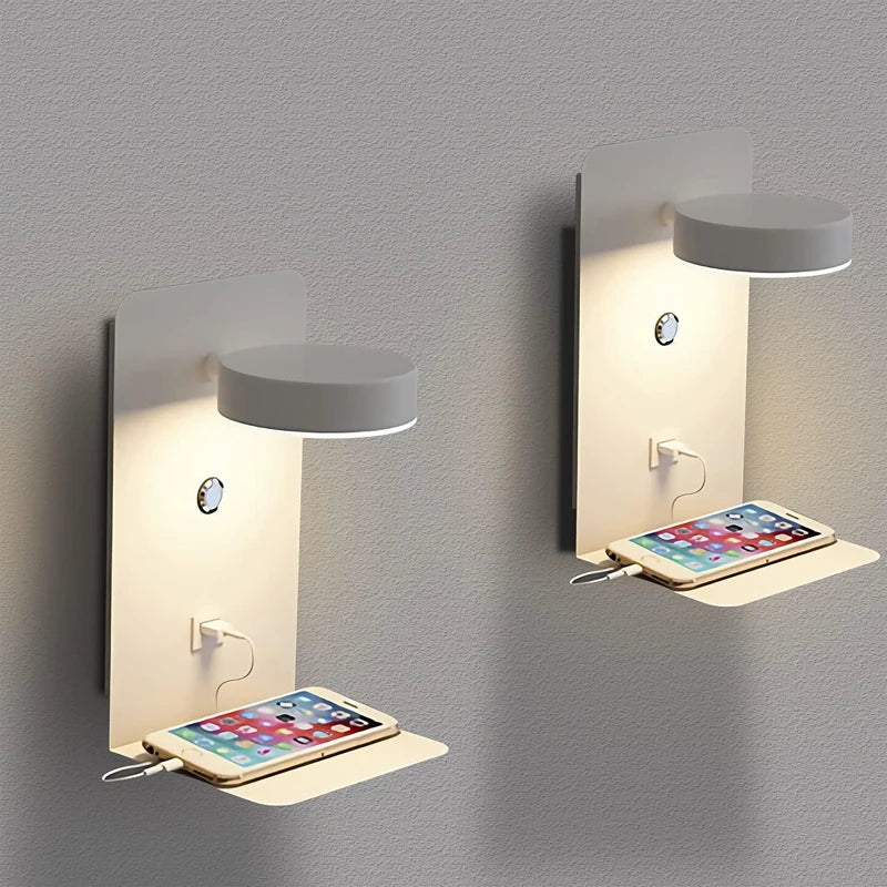 lampes murales modernes étagère usb blanc noir vert minimaliste