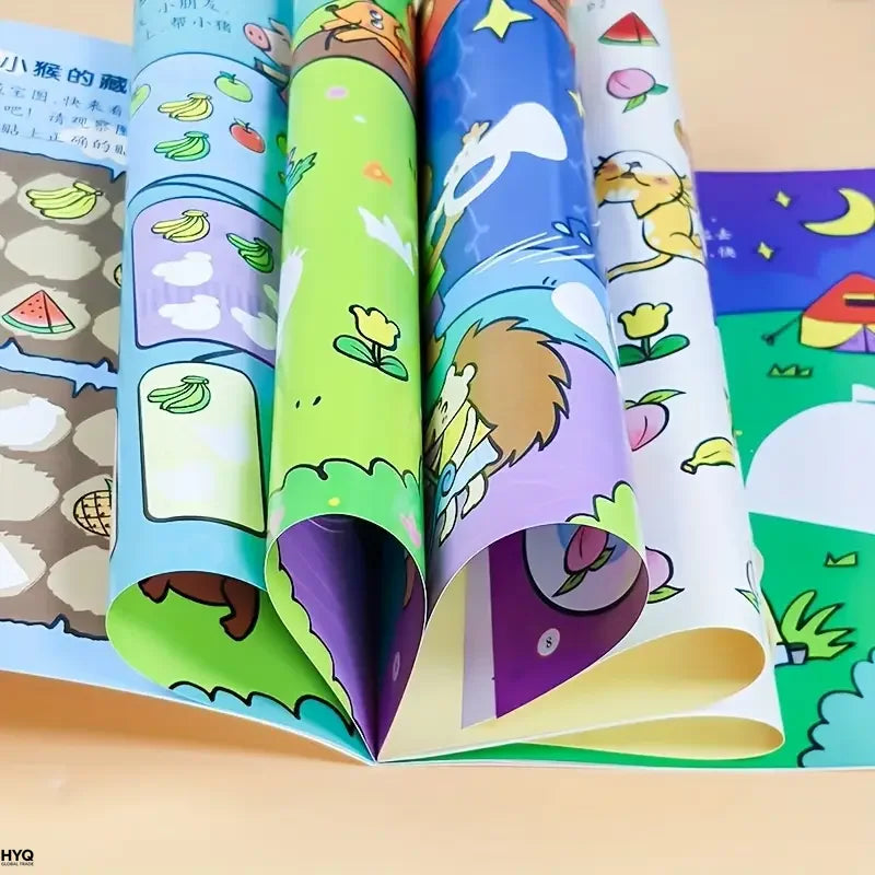 livre activités stickers multicolores animaux fruits dessin animé adhésifs éducatifs créatifs enfants jouetsscrição titles