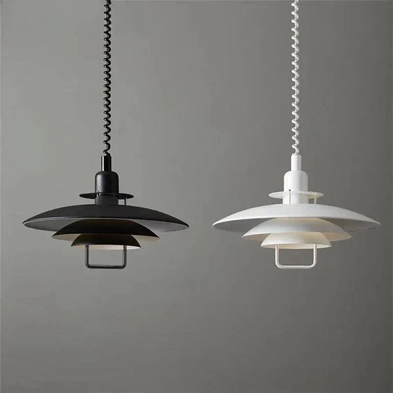 pendants suspendus scandinave abatjour multiple noir blanc chambre salon éclairage moderne minimaliste