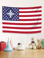 drapeau classique patriotique étoiles blanches rayures rouges blancs dorés tissu super tex polyester decoration
