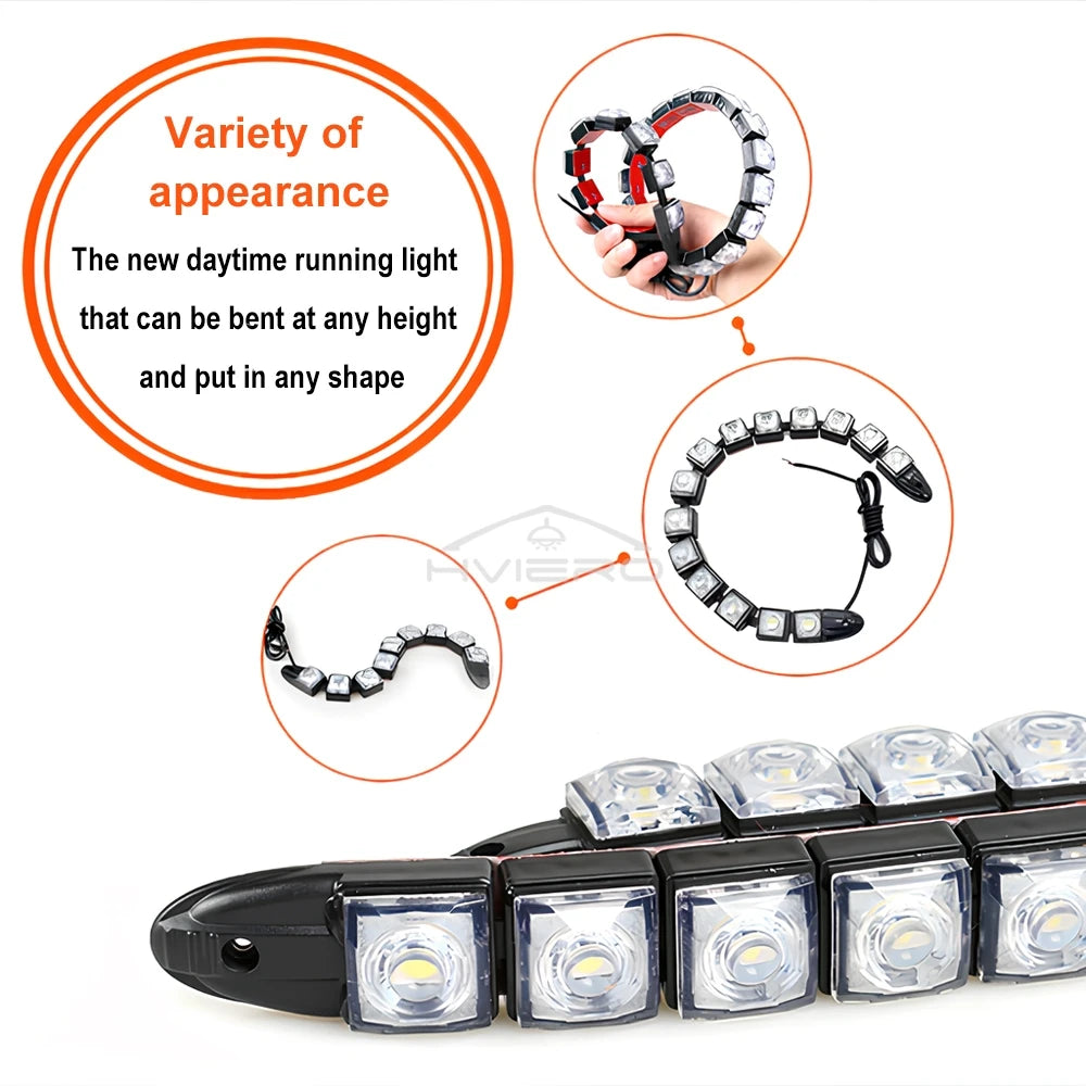 bande led flexible adhésive carrés lumineux noir blanc moderne fonctionnelle 12v 6led 2000 lumens