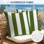 housse coussin imperméable polyester rayé moderne blanc jaune noir bleu marine vert orange