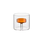 bougeoir transparent moderne bougie parfumée pied central rose minimaliste