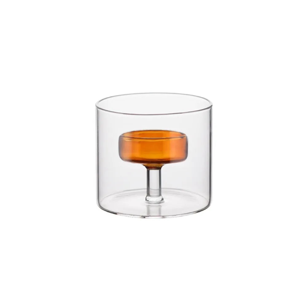 bougeoir transparent moderne bougie parfumée pied central rose minimaliste