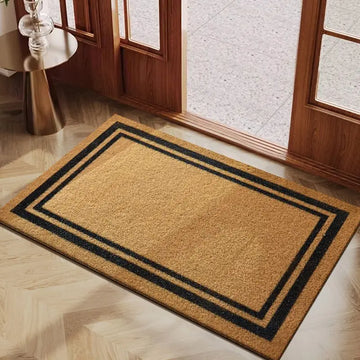 tapis d'entrée beige clair fibre coco naturelle antidérapant moderne porche maison extérieur décoratif