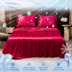 drap plat lit satin brillant effet soie glacée respirant été moderne élégant