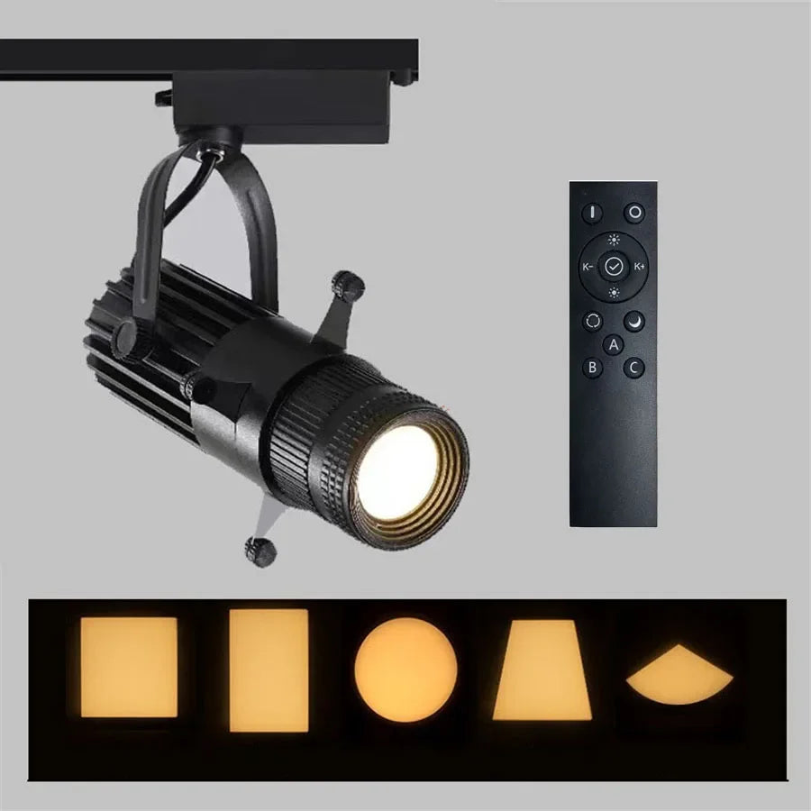 projecteur led noir réglable télécommande moderne 10w 15w 20w 30w 2700k 6500k