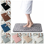 tapis bain moderne gris bleu rose blanc marron texture cailloux antidérapant absorption eauversible salle