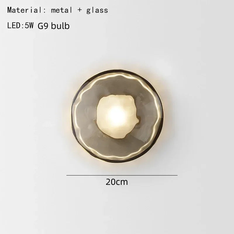 applique murale moderne minimaliste contemporaine verre translucen noir doré beige