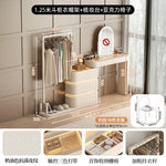 coiffeuse bois moderne beige miroir tiroirs tabouret étagère rangement chambre coucher