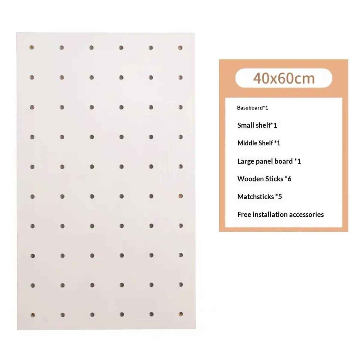 panneau clous tablettes bois naturel moderne 40x60cm 40x120cm fixations inclusées