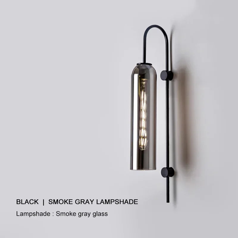 lampe murale moderne or argent transparente élégante câble électrique fixée chambre cuisine