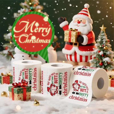 Papier toilette décoratif Noël motifs Père Noël flocons sapin
