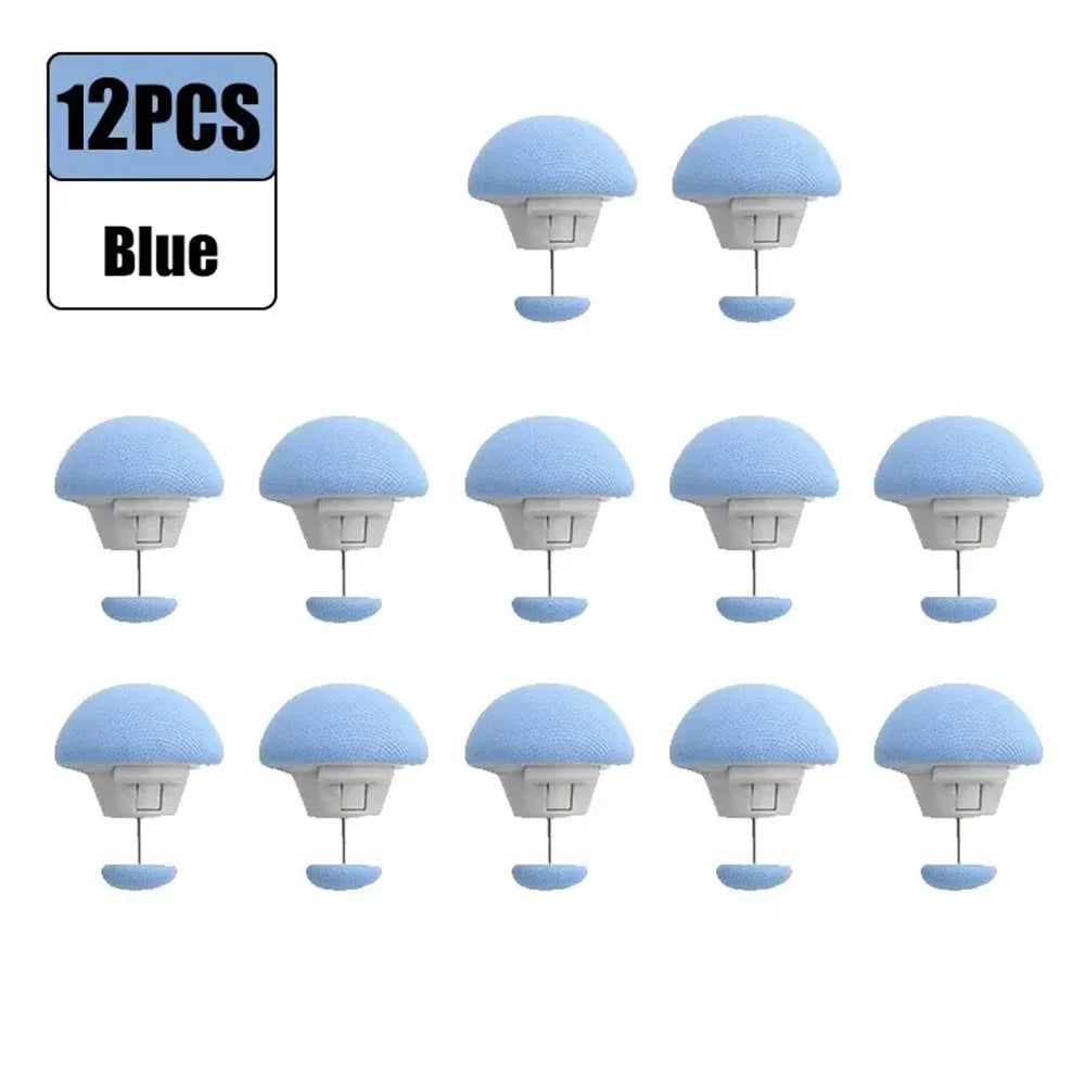boutons lit tissu coton fin modernes rose bleu gris clair boîte rangement instructions pack