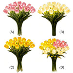 bouquet tulipes lumineuses rose jaune blanc moderne décoration intérieure transparent bocal chambre festive