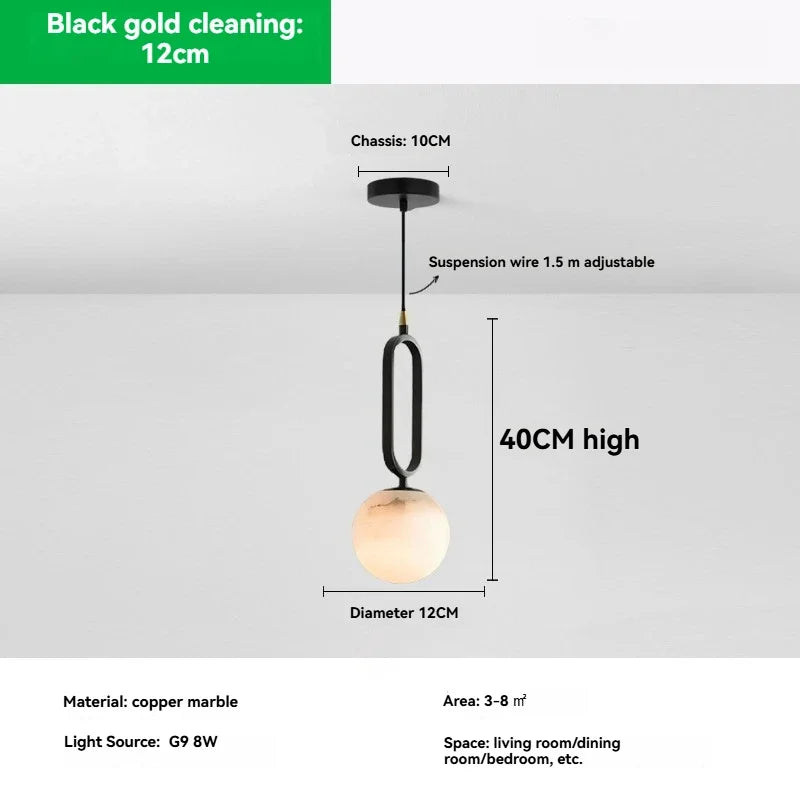 lampe suspension cuivre moderne salon étude chambre éclairage contemporain opacité texture mat noir beige