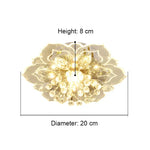 lampe moderne transparente cristal fleur dorée élégante LED autoinstallation chambre salon