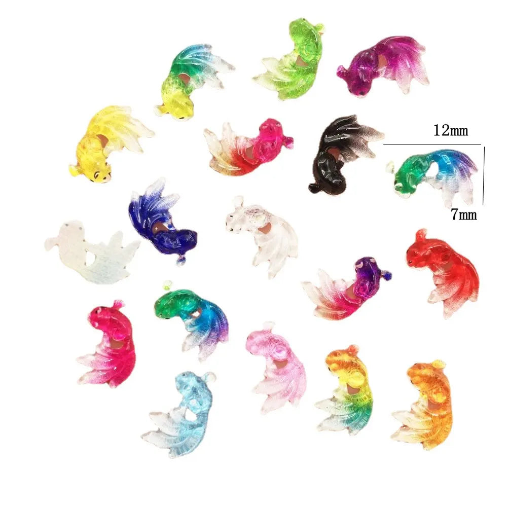 poissons miniatures résine multicolores transparentes animaux compagnie accessoires bricolage scrapbook occasions fêtes