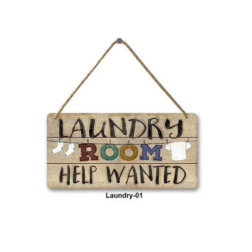 panneau decoratif vintage rustique bois lettres relief piece lavage blanc marron noir corde