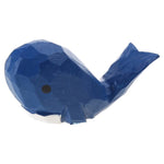 statue animale bois figurine bleu rose motif floral minimaliste yeux stylisés petite deco
