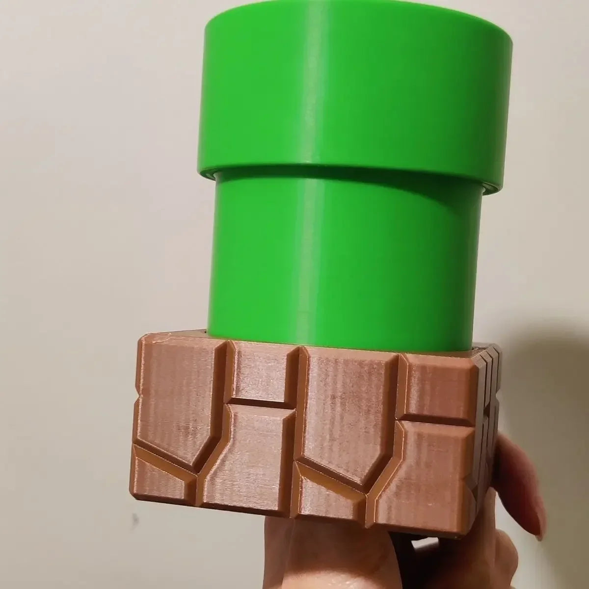 pots fleurs dessin animé mario tuyaux vert blocs briques plante verteDecorationGeekLudiqueImpression3D