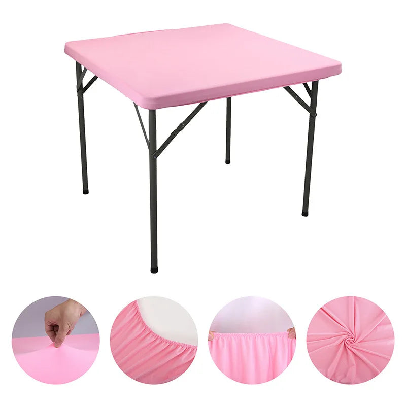 couvre table carré élastique noir rouge vert bleu rose violet blanc uni moderne festif