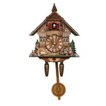 horloge coucou murale rustique bois sculpté figurines animales salon chambre coucher