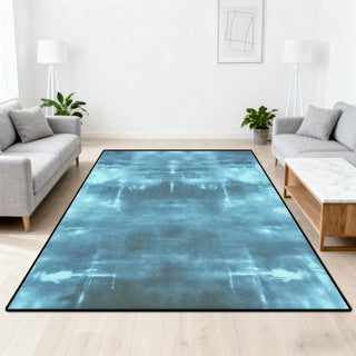tapis moderne minimaliste abstrait bleu rouge beige antidérapant salon chambre