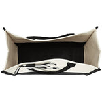 sac main toile lettre imprimée blanc noir rubans classique poignées intérieur noir zippé capacitaire