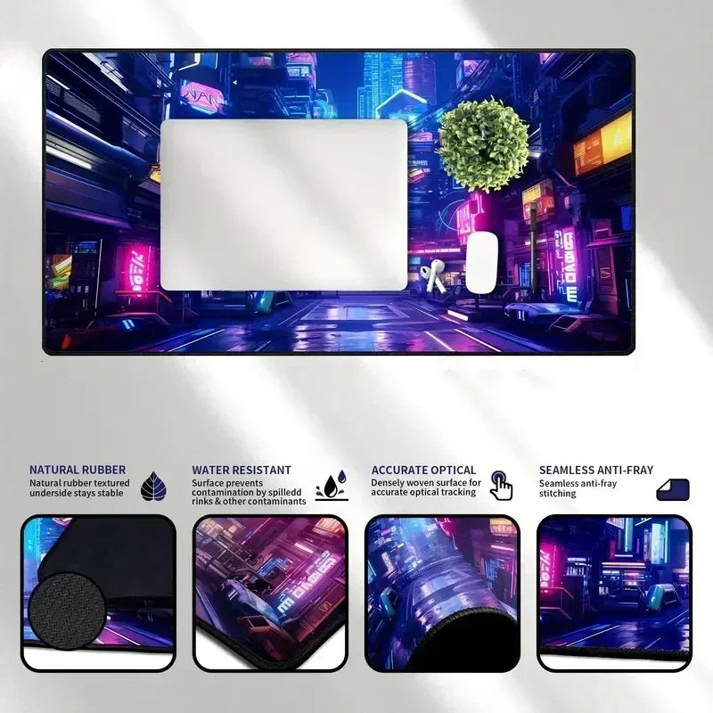 tapis souris anti dérapant violet nuages étoiles moderne adhésif 20x25cm 30x60cm
