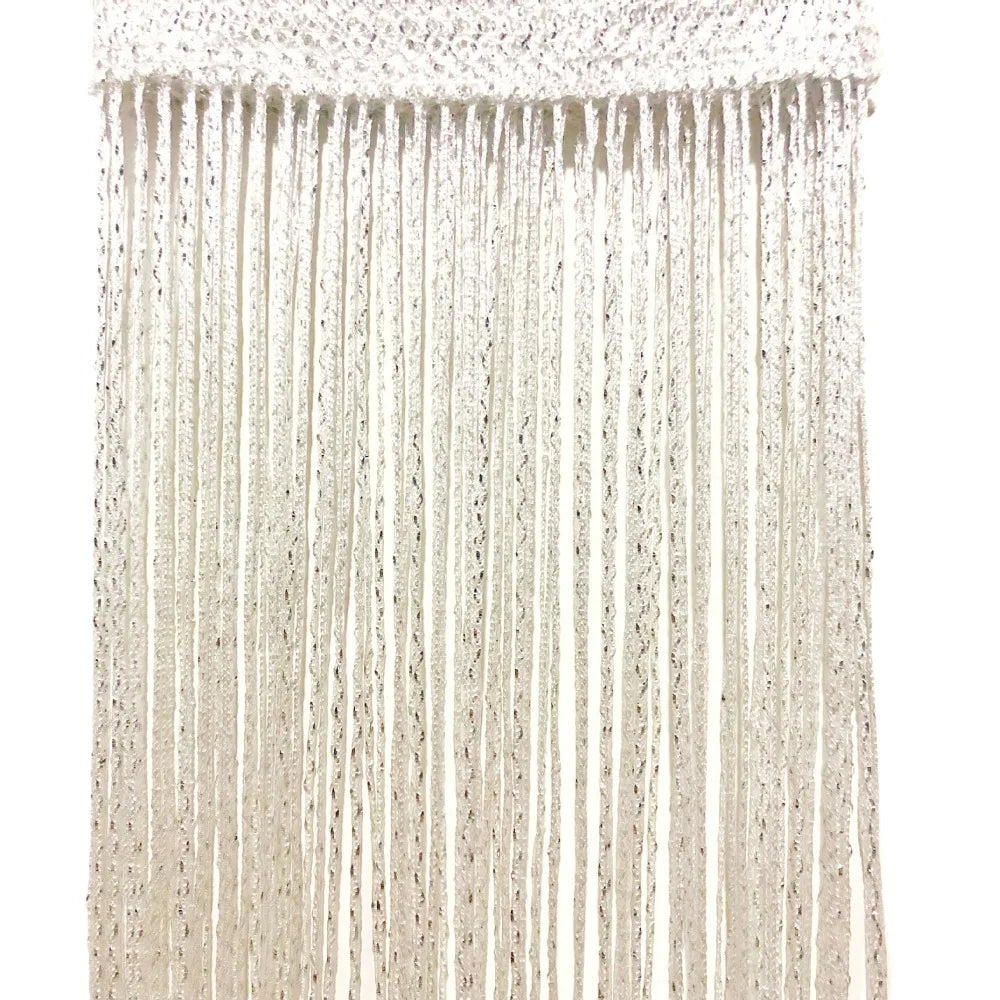 rideaux modernes argentés 1m 2m franges brillantes polyester translucides chambre