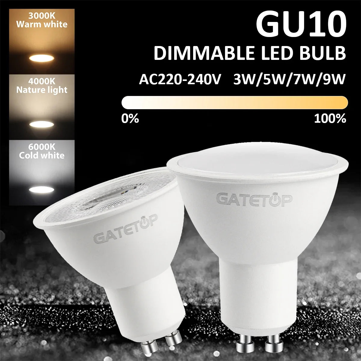 ampoule led gu10 blanc moderne rail éclairage intérieur maison chambre salon projecteur 50w