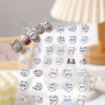 sticker adhésif chat mignon transparent kawaii dessin animé blanc gris rose