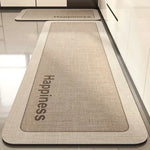 tapis cuisine antidérapant polyester moderne gris bordure noire 40x60cm 50x80cm